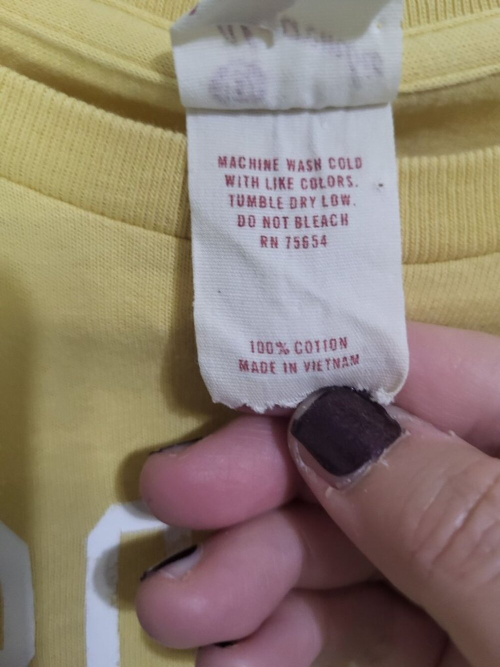 Abercrombie & Fitch VTG Girls XL Long Sleeve Graphic Tee Yellow Distressed y2k - Picture 5 of 8